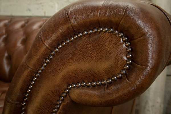 Chesterfield Brown Couch Sofa Upholstery 4 Seater Couches Seat Suite Sofas 265cm