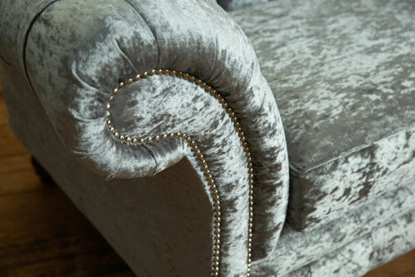 Chesterfield Gray Poslter Four Seater Designer 4-Seater Couch