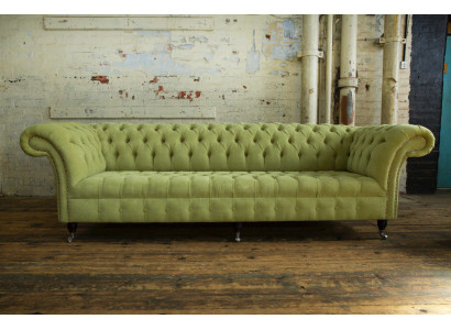 Classic Chesterfield Sofa 4 Seater Sofas Couches Leather Green Design Upholstery