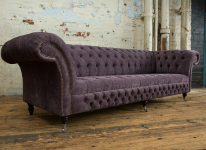 Classic Chesterfield Sofa 4 Seater Sofas Upholstery Couches Leather Brown Design