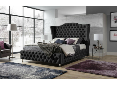 Black Bed Chesterfield Upholstery Double bed Luxury Bedroom Design Beds