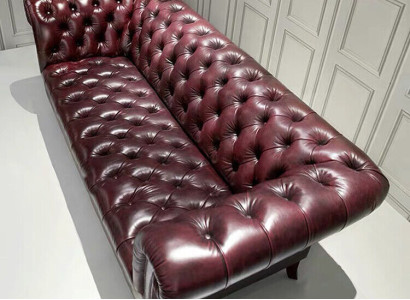 Chesterfield Couch Three Seater Seat Upholstery Sofa Brown Elegant Sofa