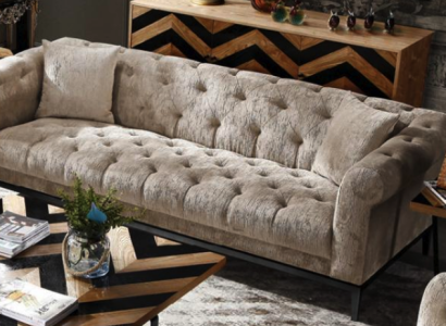 Noble Luxury Chesterfield Sofa Couch Upholstery Fabric Leather Couches Upholstery