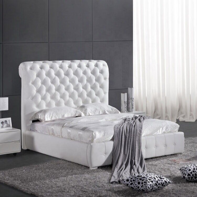 Classic s Bedroom Bed 160x 200 cm Leather Textile Chesterfield Hotel Beds