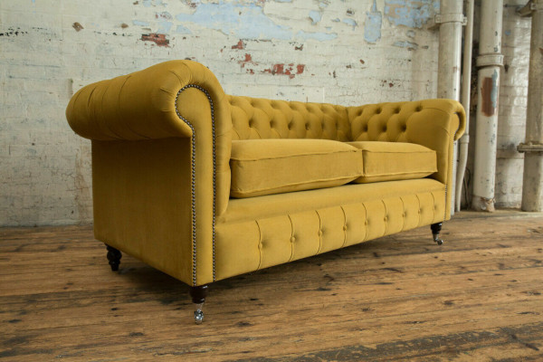 Yellow Chesterfield Two-seater Designer Living room 2-seater couch