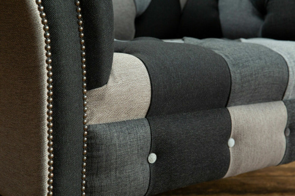 Grey-Blue e Chesterfield Armchair Luxury Single Seater Designer Furniture