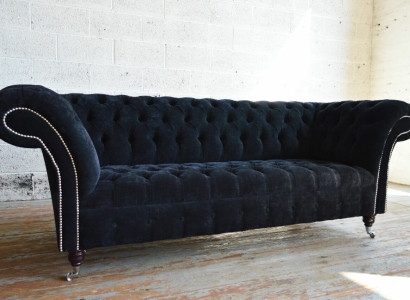 Black Chesterfield 3-Seater Luxury Living room Sofa
