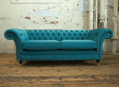Turquoise Chesterfield Couch Designer 3-Seater Luxury Living room Sofa