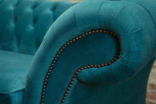 Turquoise Chesterfield Couch Designer 3-Seater Luxury Living room Sofa