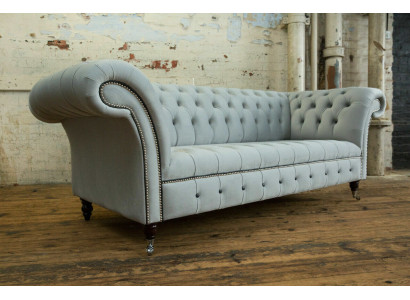 White Designer Chesterfield Three Seater Modern 3 Seater Couch