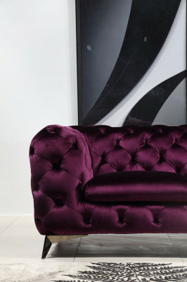Luxury Textile Fabric Sofa Couch Upholstery Seat 3+1 Suite Chesterfield Sets