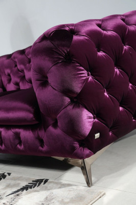 Luxury Textile Fabric Sofa Couch Upholstery Seat 3+1 Suite Chesterfield Sets