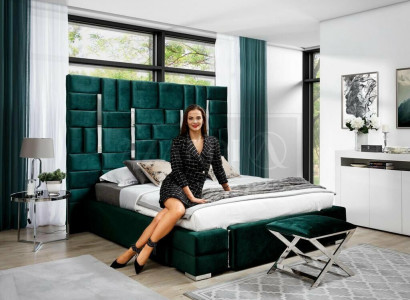 Upholstered bed Double bed Designer Bed Marriage bed Bedroom Velvet bed Fabric Beds