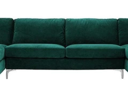 Green U-shape Corner sofa Living landscape Couch Corner suite Design