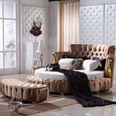 Round Bed Chesterfield Designer Round Beds Bedroom Textile Leather