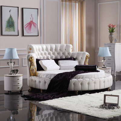 Round Bed Chesterfield Designer Round Beds Bedroom Textile Leather