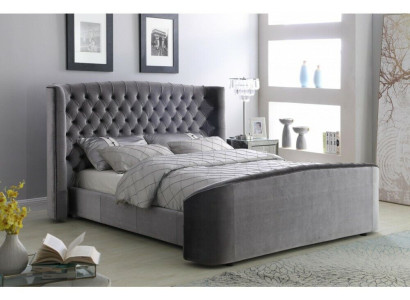 Designer Bed Bedroom Beds Textile Leather Hotel Luxury Upholstery Velvet fabric