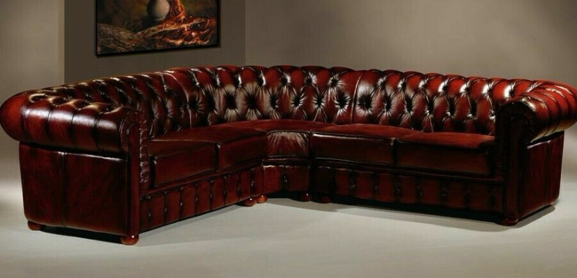 Chesterfield Corner sofa Corner sofa Designer Sofa Couch Velvet Leather Sofa