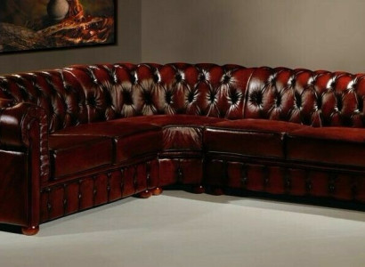 Chesterfield Corner sofa Corner sofa Designer Sofa Couch Velvet Leather Sofa