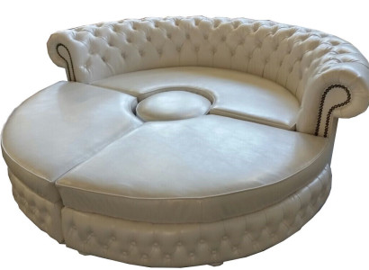 Chesterfield ROUND SOFA Corner sofa Royal semicircular designer sofa couch leather sofa