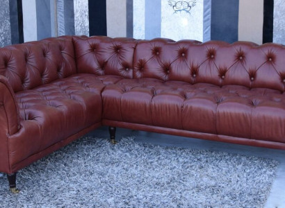 Elegant Chesterfield Sofa Corner sofa Upholstery Suite - made to measure