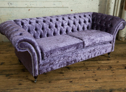 Purple Chesterfield Three Seater Chesterfield Luxury 3-Seater Sofa