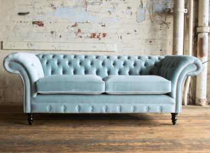 HellBlue modern Chesterfield three-seater living room luxury couch