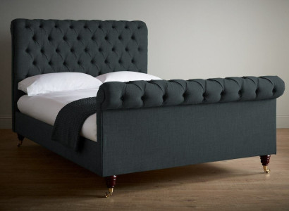 Chesterfield Design Upholstery English Double bed Black 140/160/180x200 Beds