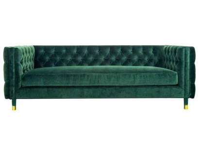 Chesterfield 4-Seater Sofa Luxury Design Furniture Textile Fabric Couches Green Sofas