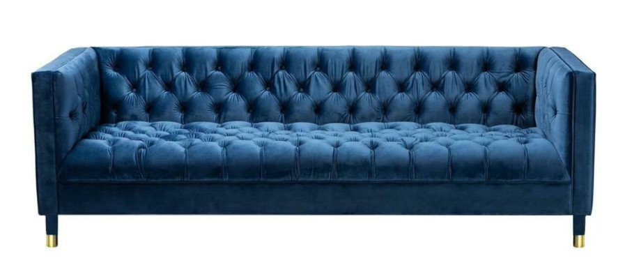Chesterfield Sofa Blue e Sofas Fabric Couches Creative Furniture 4-Seater