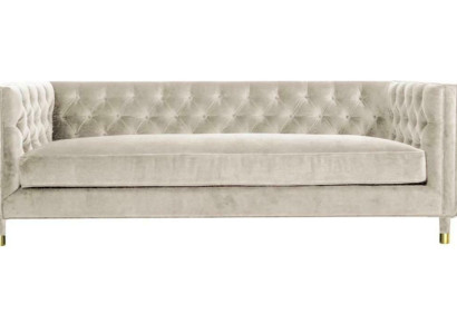 Beige Furniture 4 Seater Chesterfield Sofa Velvet XXL Big Textile Fabric Couches