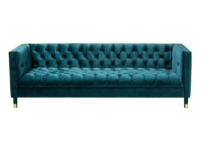 Chesterfield Sofa Blue e Sofas Textile Fabric Couches Furniture 4-Seater
