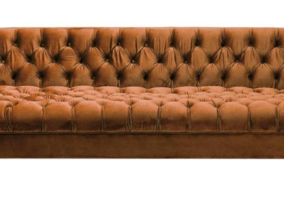 Orange Sofa Chesterfield Couch Textile Fabric Couches Luxury Furniture 4-Seater