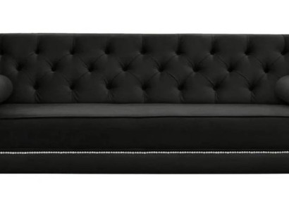 Chesterfield 4 Seater Sofa Luxury Design Textile Fabric Couches Black Sofas