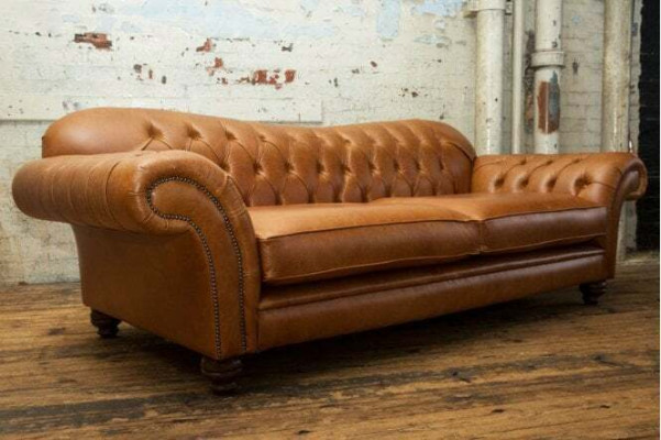 Brown Chesterfield three seater luxury living room 3 seater couch
