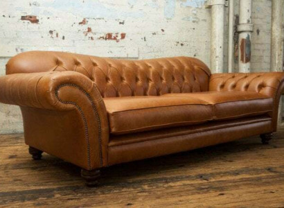 Brown Chesterfield three seater luxury living room 3 seater couch