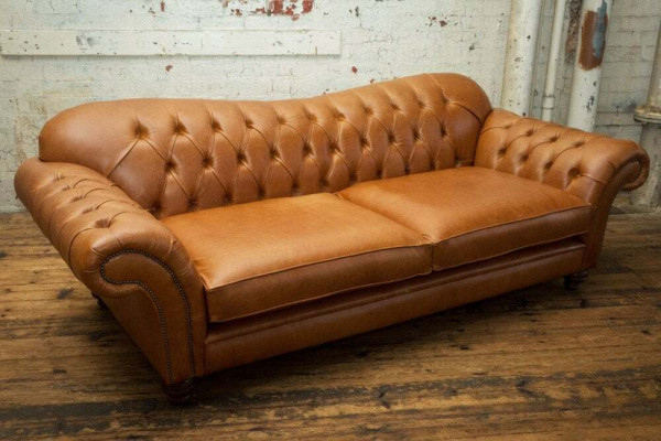 Brown Chesterfield three seater luxury living room 3 seater couch