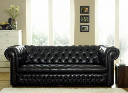 Black Chesterfield Sofa 3+1 Seater Designer Couches Sofa set