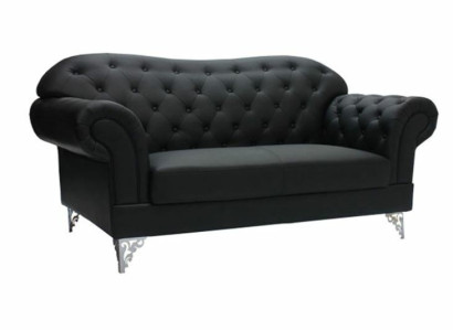 Black Chesterfield Couch Modern Three Seater Stylish 3 Seater