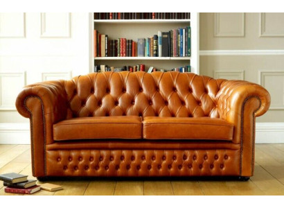 Chesterfield Sofa Couch Upholstery Fabric Leather Couches Brown Suite 3 Seater