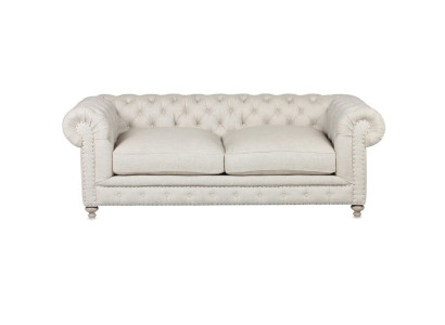 White Upholstery Chesterfield 3-Seater Luxury Living room Sofa