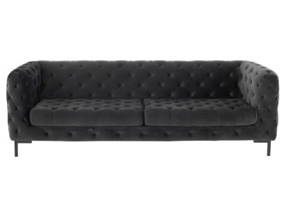 Designer Black Three Seater Chesterfield 3 Seater Modern Couch