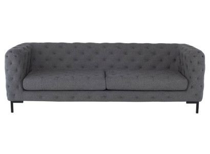 Gray Upholstery Chesterfield 3-Seater Luxury Living room Couch