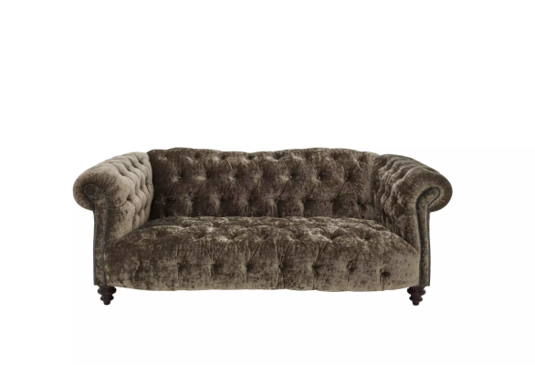 Chesterfield brown three-seater designer 3-seater couch luxury sofa