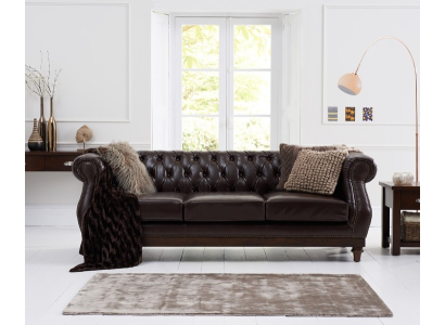 Chesterfield Designer Brown 3-Seater Luxury Living room Sofa