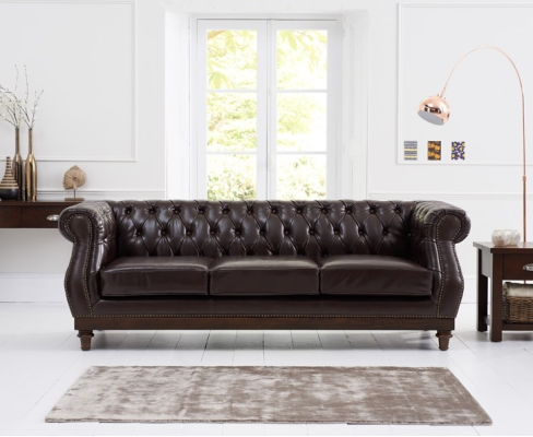 Chesterfield Designer Brown 3-Seater Luxury Living room Sofa