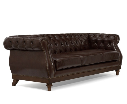 Chesterfield Designer Brown 3-Seater Luxury Living room Sofa