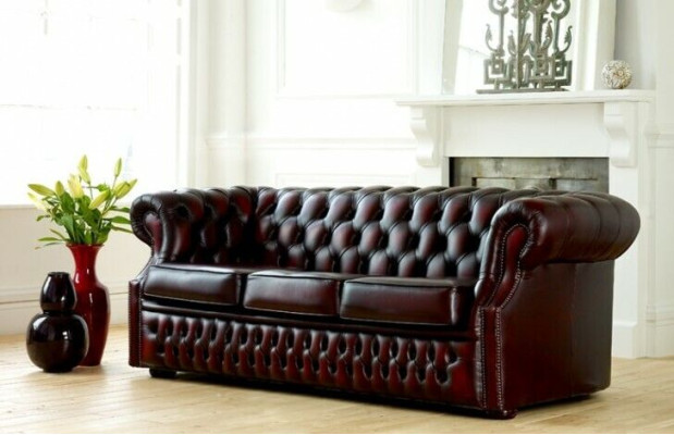 Chesterfield Sofa Couch Upholstery Leather Couchen Suite 3 Seater Three Seater new