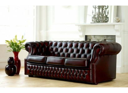 Chesterfield Sofa Couch Upholstery Leather Couchen Suite 3 Seater Three Seater new