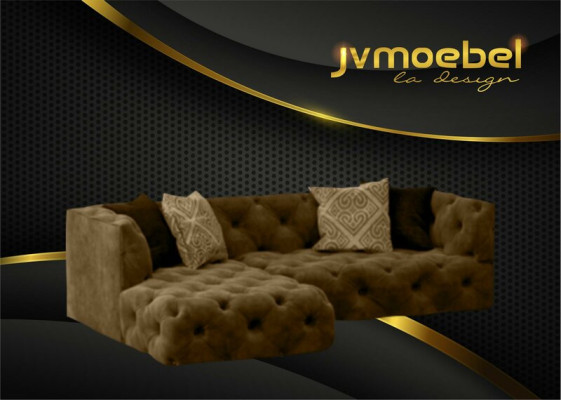 Chesterfield L-shape Corner sofa Couch Design Textile Upholstery Suite Sofa Corner new